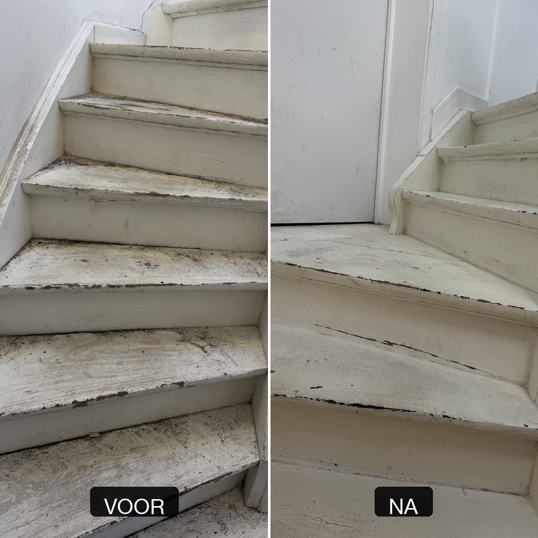 Voor en na, traptreden onderkant